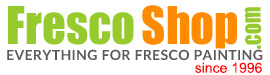Fresco Shop Logo, everything for fresco painting and sgraffito, natural pigments, plaster, slaked lime putty
