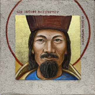 St Jacob Netsvetov-icon buon fresco, 22k gold leaf by iLia