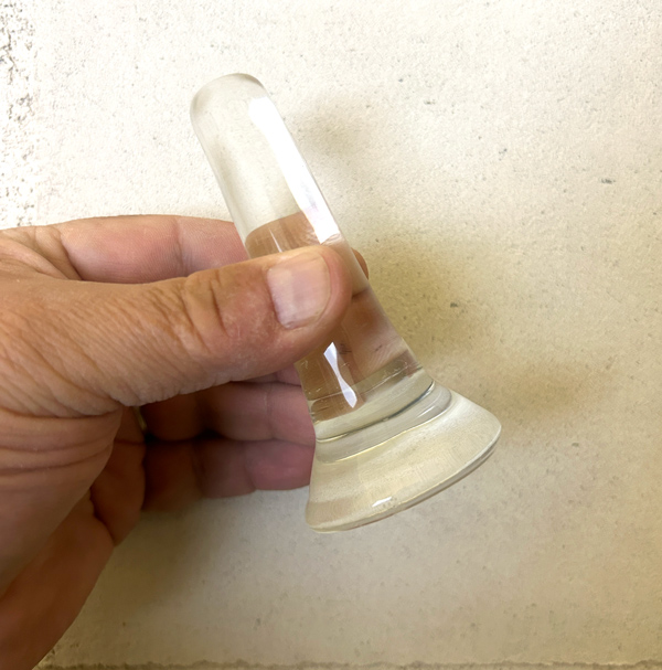 small glass muller for grinding natural pigments for paint
